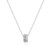 ELLE Jewelry - 16 inch+2 inch Rhodium-Plated Sterling Silver Necklace with Cubic Zirconia Pendant on a Cable Chain