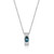 ELLE Jewelry - 17 inch+3 inch Rhodium-Plated Sterling Silver Thin Pendant Necklace with Pear-Shape Genuine Blue Topaz