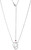 ELLE Jewelry - 16"+3" Rhodium-Plated Sterling Silver Pendant Necklace with Large Cubic Zirconia and Accent Stones