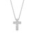 ELLE Jewelry - 17 inch+3 inch Rhodium-Plated Sterling Silver Cubic Zirconia Cross Pendant Diamond-Cut Cable Chain Necklace