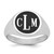 14mm Three Letter Monogram Personalized Custom Enamel Signet Ring