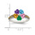 Personalized Custom 2 to 5 Heart Shaped Lab-Created Birthstones Mothers Sterling Silver w/ 14K Gold Ring