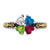 Personalized Custom 2 to 5 Heart Shaped Lab-Created Birthstones Mothers Sterling Silver w/ 14K Gold Ring — 4-stone version