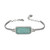 6"+1.5" Rhodium-Plated Sterling Silver Amazonite & White CZ Bracelet by ELLE