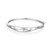 6.5" Rhodium-Plated Sterling Silver Bangle Bracelet w/ 3mm Round Cubic Zirconia & Matte Finish by ELLE