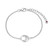 6.5"+1.5" Sterling Silver "Between" Bracelet with Round Cubic Zirconia on Rolo Chain by ELLE
