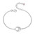 6.5 inch+1.5 inch Sterling Silver inchBetween inch Bracelet with Round Cubic Zirconia on Rolo Chain by ELLE