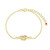6.5"+1.5" Yellow Gold-Plated Sterling Silver Knot Bracelet with Cubic Zirconia by ELLE