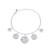 6.5 inch+2.5 inch Rhodium-Plated Sterling Silver Textured Disc Charm Bracelet with White Cubic Zirconia by ELLE