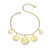 6.5"+2.5" Yellow Gold-Plated Sterling Silver Galaxy Disc Charm Bracelet with Cubic Zirconia by ELLE