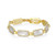 6.75" Yellow Gold-Plated Sterling Silver Mother of Pearl & White Cubic Zirconia Link Bracelet by ELLE