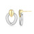 20mm Two-Tone Sterling Silver Drop Earrings with Polished Teardrop Tops by ELLE