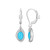 28mm Sterling Silver Modern Leverback Drop Earrings with Bright Simulated Turquoise by ELLE
