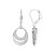 33mm Sterling Silver Open Circle Leverback Drop Earrings with Brilliant CZ Swirls by ELLE