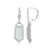35mm Sterling Silver Leverback Drop Earrings with Mother of Pearl & White Crystal Doublet Framed in Sparkling CZ by ELLE