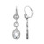Rhodium-Plated Sterling Silver Triple-Cut Drop Leverback Earrings with Milgrain CZ by ELLE