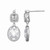 Rhodium-Plated Sterling Silver Two-Stone Drop Earrings with Milgrain CZ by ELLE