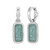 Sterling Silver Amazonite Rectangle Drop Earrings with Pave White CZ by ELLE