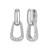 Sterling Silver Drop Link Earrings with Pave White CZ by ELLE