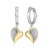 Sterling Silver Rhodium- and Yellow Gold-Plated White CZ Hoop Earrings by ELLE