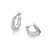 Sterling Silver Tapered Pave White CZ Hoop Earrings by ELLE