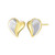 Two-Tone Heart-Shaped Stud Earrings by ELLE
