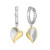 Yellow Gold- and Rhodium-Plated Two-Tone Heart Drop Hoop Earrings by ELLE