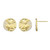 Yellow Gold-Plated Sterling Silver Textured Disc Stud Earrings with White Cubic Zirconia by ELLE