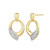 Yellow Gold-Plated Sterling Silver Twisted Hoop Earrings with Pave White CZ by ELLE