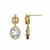 Yellow Gold-Plated Sterling Silver Two-Stone Drop Earrings with CZ by ELLE