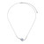 17"+3" Sterling Silver Blue Lace Agate Curved Bar Pendant Necklace by ELLE