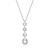17 inch+3 inch Sterling Silver Drop Pendant Necklace with Four Graduated White CZ Shapes by ELLE