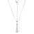 17"+3" Sterling Silver Drop Pendant Necklace with Yellow Gold-Plated Milgrain CZ Accents by ELLE