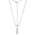 17 inch+3 inch Sterling Silver Rectangle Pendant Necklace with Pave White CZ Border by ELLE