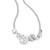 17 inch+3 inch Sterling Silver Sculpted Disc Statement Necklace with White CZ Accents by ELLE