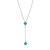 17 inch+3 inch Sterling Silver Simulated Turquoise and White Topaz Drop Necklace by ELLE