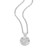 17 inch+3 inch Sterling Silver Textured Round Drop Pendant Necklace with White CZ Accents by ELLE