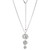 17 inch+3 inch Sterling Silver Tiered Hammered Disc Pendant Necklace with White CZ Accents by ELLE