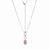17"+3" Sterling Silver Vertical Pendant Necklace with Rose Quartz and Amethyst Trio by ELLE