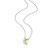 17 inch+3 inch Two-Tone Sterling Silver White CZ Heart Pendant Necklace by ELLE