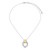 17"+3" Two-Tone Teardrop Heart Pendant Necklace in Sterling Silver by ELLE