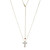 17"+3" Yellow Gold-Plated Sterling Silver Cross Pendant Necklace with CZ by ELLE