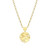17"+3" Yellow Gold-Plated Sterling Silver Hammered Disc Necklace with White CZ by ELLE