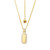 17"+3" Yellow Gold-Plated Sterling Silver Rectangle Pendant Necklace with Pave White CZ Border by ELLE