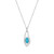18 inch+4 inch Sterling Silver Open Teardrop Pendant Necklace with Large Simulated Turquoise by ELLE