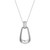 28"+2" Sterling Silver Long Drop Pendant Necklace with Pave White CZ Bail by ELLE