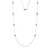 36" Sterling Silver Long Station Necklace with Milgrain Bezel-Set White CZ by ELLE