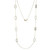 36 inch Yellow Gold-Plated Sterling Silver Necklace with Mother of Pearl and White CZ by ELLE