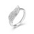 Rhodium-Plated Sterling Silver Leaf Ring with Pave White Cubic Zirconia by ELLE