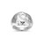 Rhodium-Plated Sterling Silver Hammered Dome Ring with Curved Pave Cubic Zirconia Accent by ELLE
